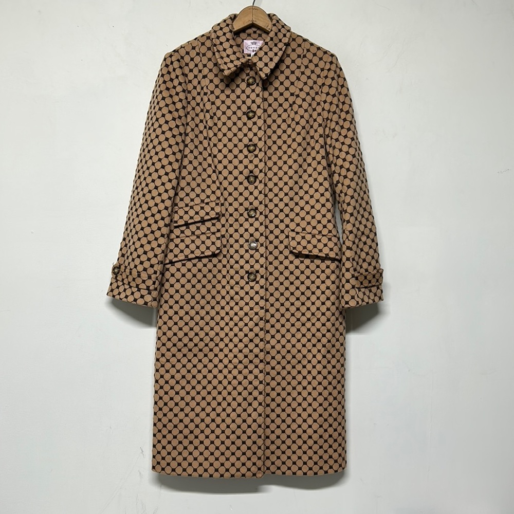 Tocca Wool Coat w/ Embroidery Knee Length Beautiful Classy Made in USA